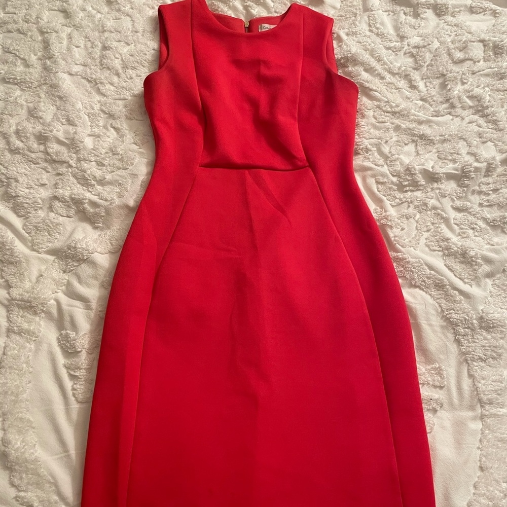 Hot pink over the knee Calvin Klein dress